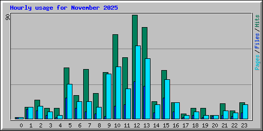 Hourly usage for November 2025